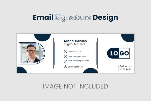 Progettazione del modello di firma per e-mail o copertina personale sui social media