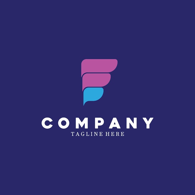 Progettazione del modello di illustrazione dell'icona vettoriale del logo F