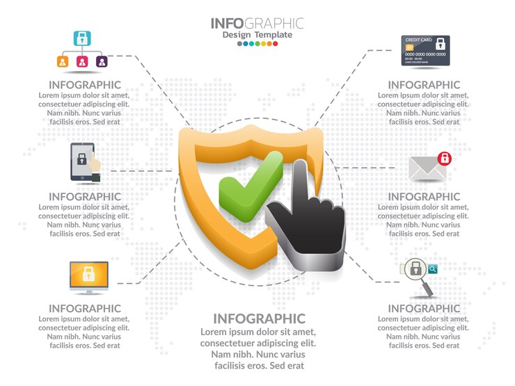 Vettore progettazione del modello di infografica aziendale con colori e opzioni.