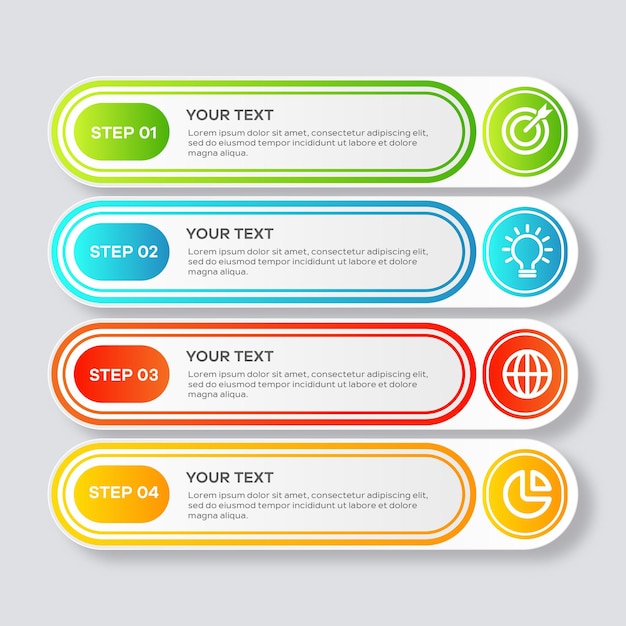 Progettazione del modello di infografica aziendale in 4 passaggi