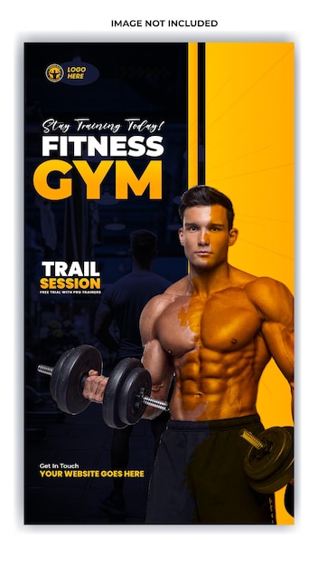 Progettazione del modello di Instagram Story per palestra e fitness