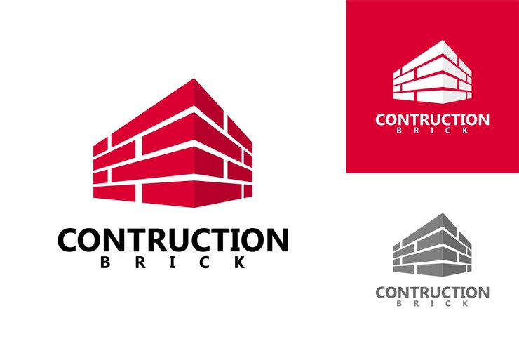 Progettazione del modello di logo di costruzione di mattoni