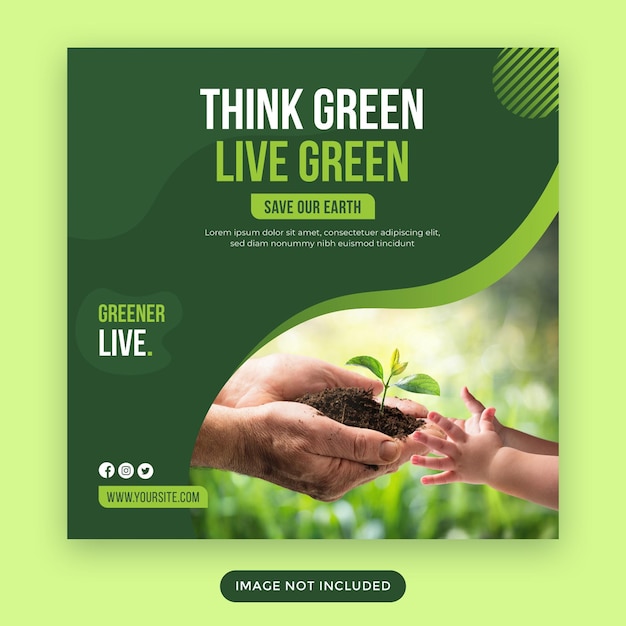 Progettazione del modello di post di instagram per la giornata mondiale dell'ambiente