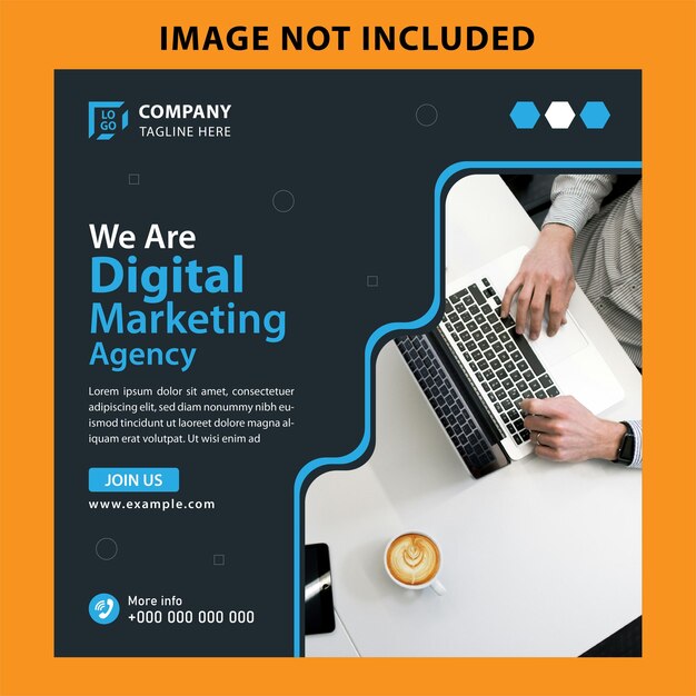Progettazione del modello di post sui social media di marketing digitale