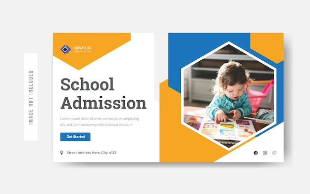 Progettazione del modello di post sui social media per l'ammissione alla scuola Vettore Premium