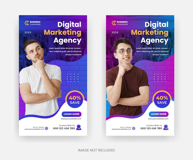 Progettazione del modello di storia di Instagram di marketing digitale