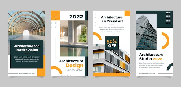 Progettazione del modello di storie di instagram dell'architetto