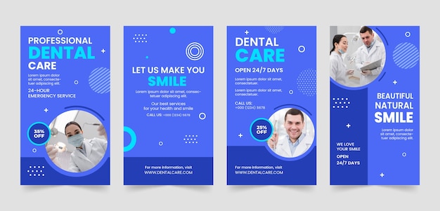 Progettazione del modello di storie di instagram della clinica dentale