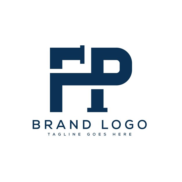 Progettazione del modello vettoriale del logo della lettera FP per il marchio