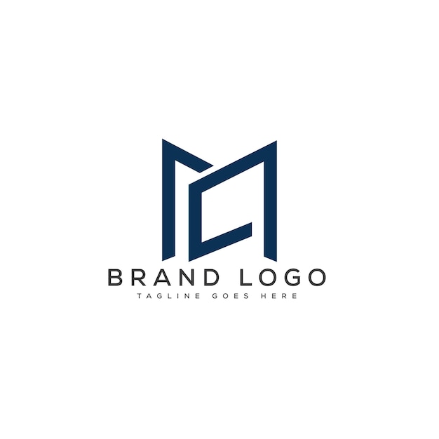 Progettazione del modello vettoriale del logo delle lettere MC per il marchio