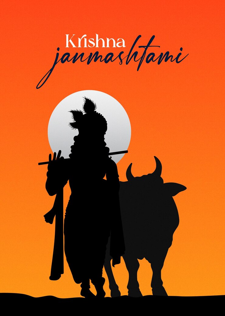 Vettore progettazione del modello vettoriale di shree krishna janmashtami