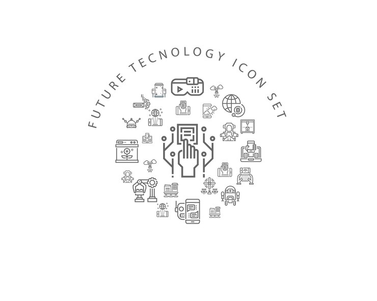 Progettazione del set di icone della tecnologia futura