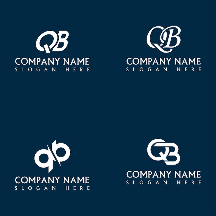 Vettore progettazione del set di lettere del logo qb