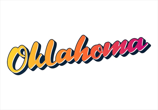 Progettazione del testo dell'Oklahoma. Calligrafia vettoriale. Manifesto di tipografia. Utilizzabile come sfondo.