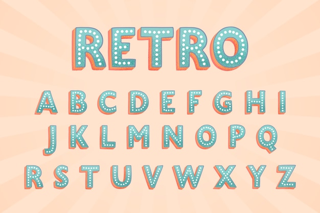 Progettazione dell'alfabeto retro