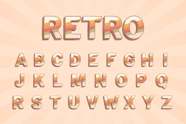 Progettazione dell'alfabeto retro