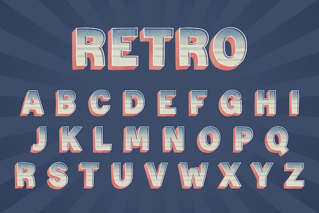 Progettazione dell'alfabeto retro