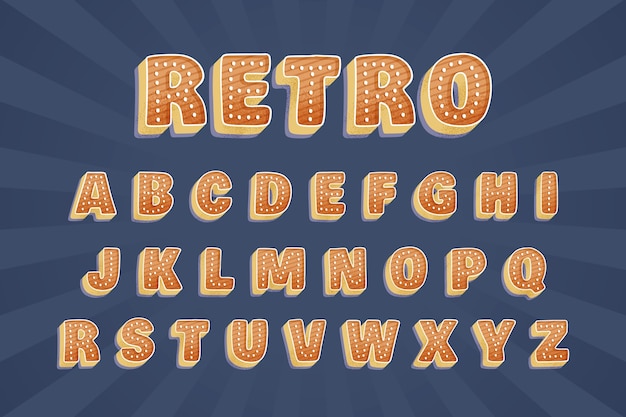 Progettazione dell'alfabeto retro