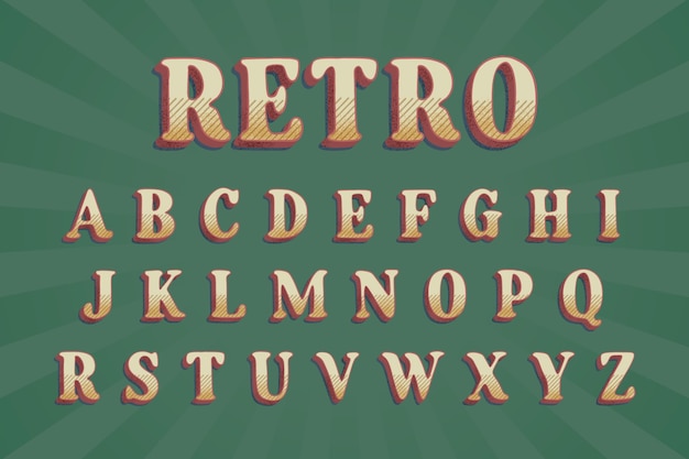 Progettazione dell'alfabeto retro