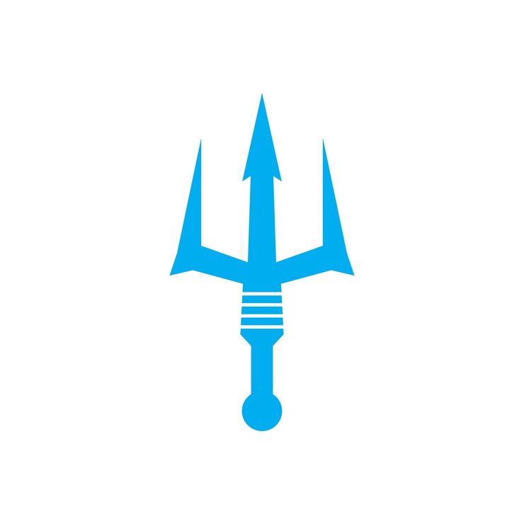 Vettore progettazione dell'elemento di simbolo del modello vettoriale del logo trident