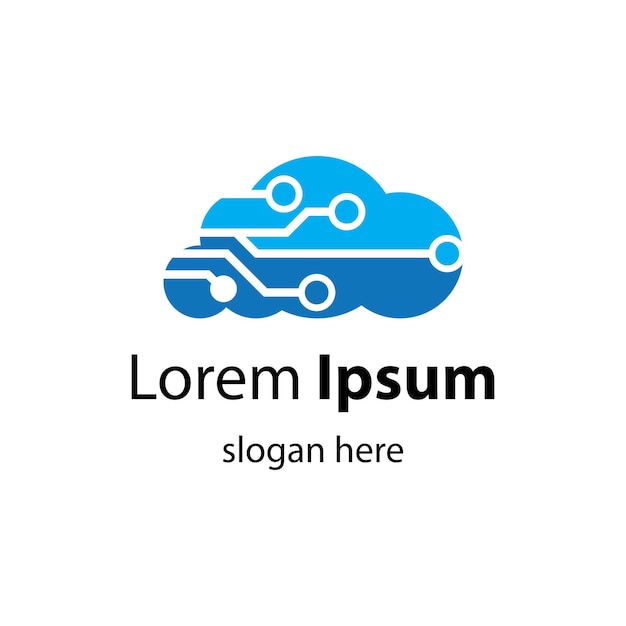 Progettazione dell'illustrazione delle immagini del logo della tecnologia cloud