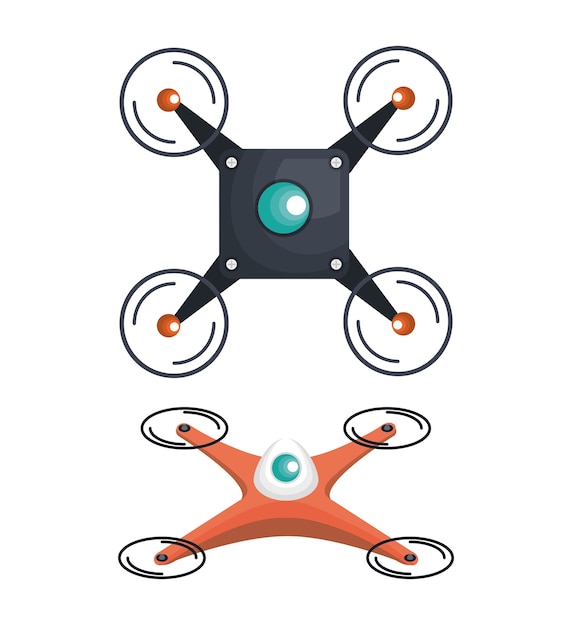 progettazione dell&#39;illustrazione di vettore dell&#39;icona di servizio di tecnologia del drone