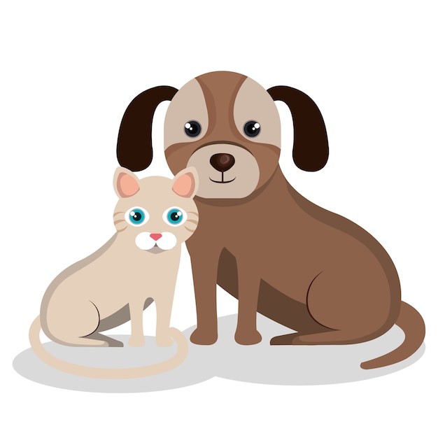 progettazione dell&#39;illustrazione di vettore dell&#39;icona isolata mascotte dell&#39;animale domestico