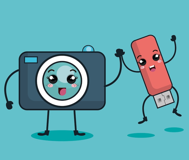 Vettore progettazione dell'illustrazione di vettore di stile di kawaii del carattere del dispositivo di tecnologia