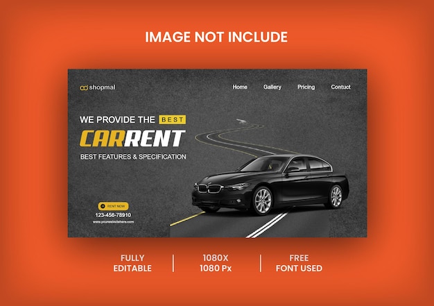 Progettazione della pagina di destinazione del sito web per la prenotazione di auto a noleggio