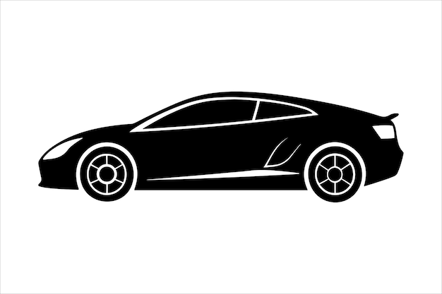 Progettazione della silhouette vettoriale dell'auto progettazione del logo per l'icona grafica unica dell'icona dell'auto