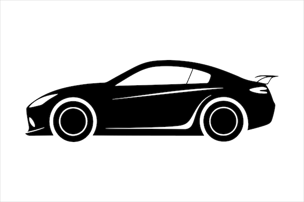 Progettazione della silhouette vettoriale dell'auto progettazione del logo per l'icona grafica unica dell'icona dell'auto