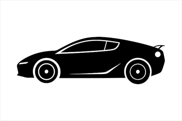 Progettazione della silhouette vettoriale dell'auto progettazione del logo per l'icona grafica unica dell'icona dell'auto