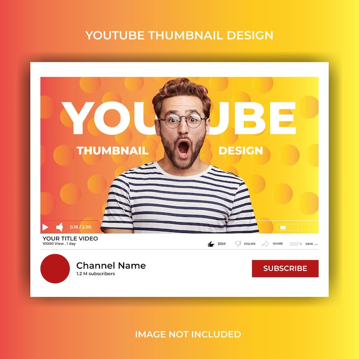 Vettore progettazione delle miniature di youtube con colore di gradiente