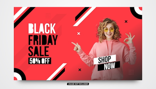 Progettazione di banner per lo shopping online in vendita venerdì nero