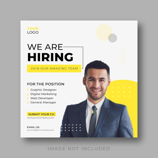 Progettazione di banner per offerte di lavoro di assunzione
