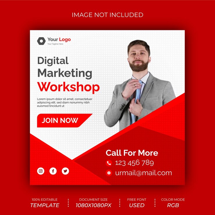 Progettazione di banner post sui social media dell'agenzia di marketing digitale