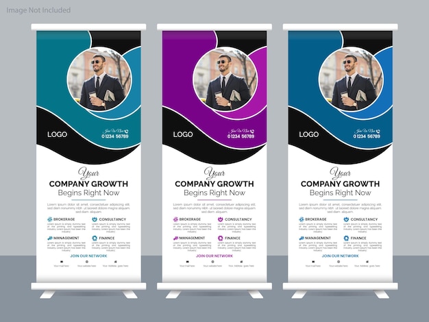 Progettazione di banner rollup aziendale