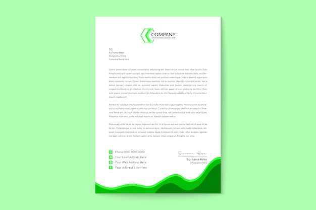Progettazione di carta intestata verde professionale aziendale