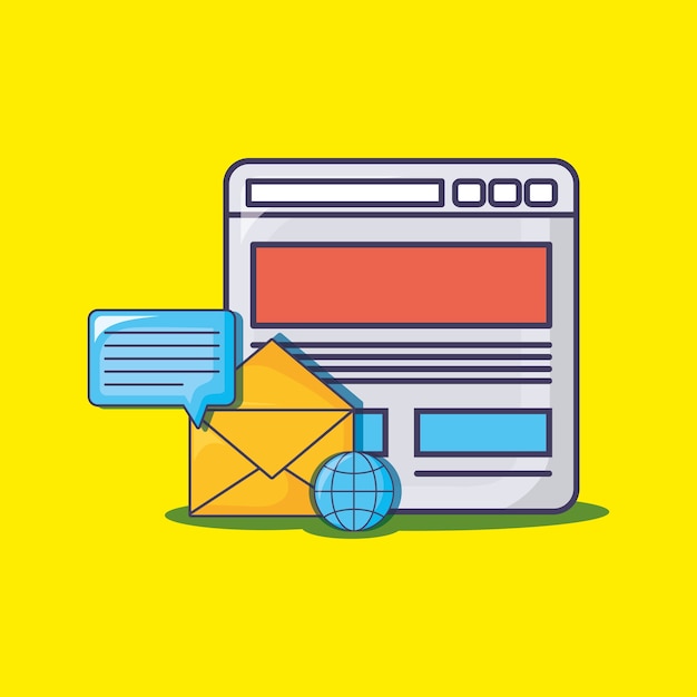 progettazione di email marketing con interfaccia web e busta
