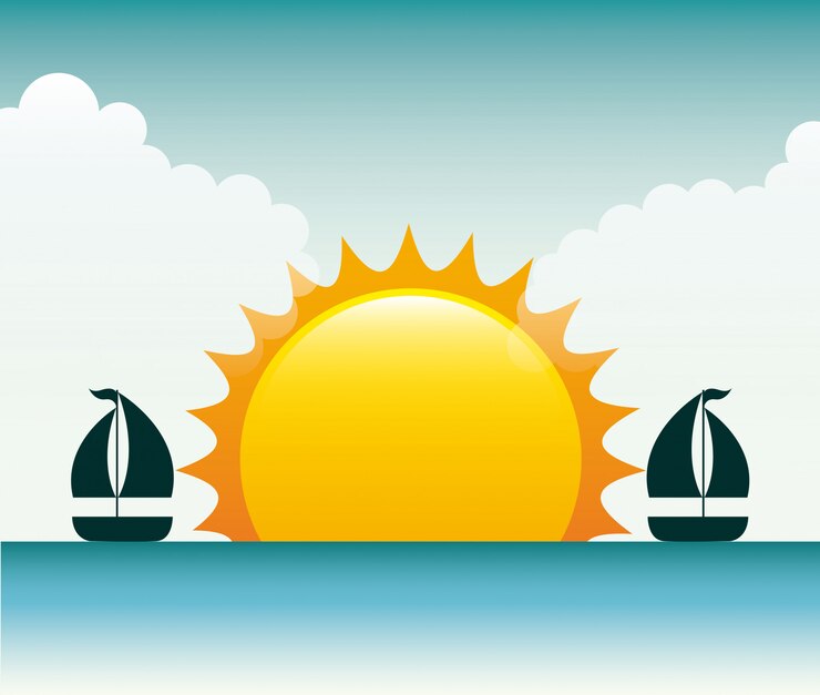 Vettore progettazione di estate sopra l'illustrazione di vettore del fondo di vista sul mare