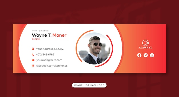 progettazione di firma per e-mail o progettazione di copertina per Facebook