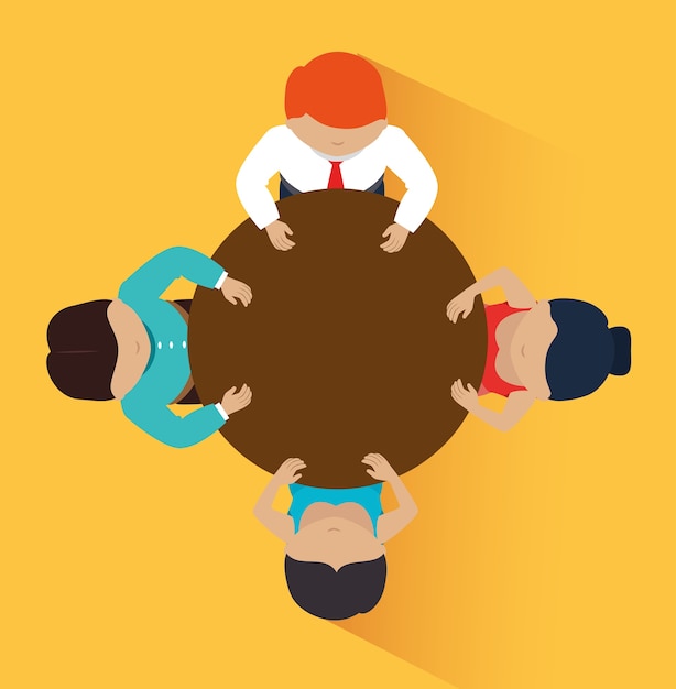 Progettazione di lavoro di squadra, illustrazione vettoriale.