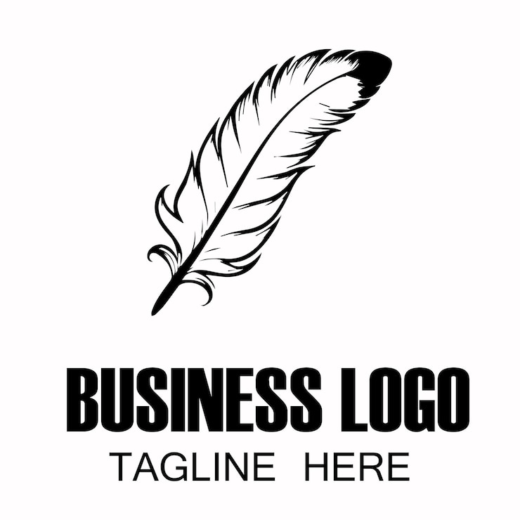 Vettore progettazione di logo in piuma per le imprese