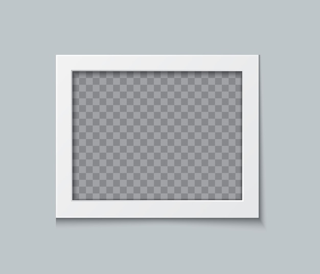 Progettazione di mockup di cornici per foto. Bordo di carta bianco isolato
