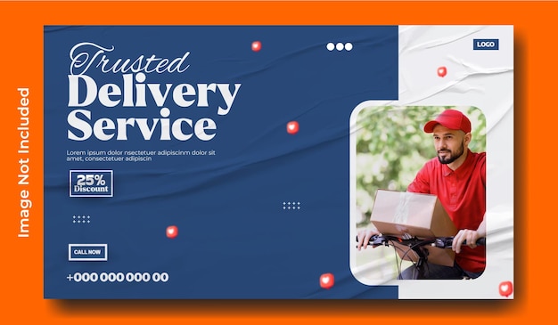 Progettazione di modelli di banner web per annunci di servizi di consegna