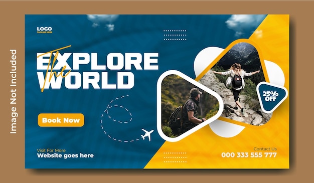 Progettazione di modelli di banner web promozionali per annunci di viaggio