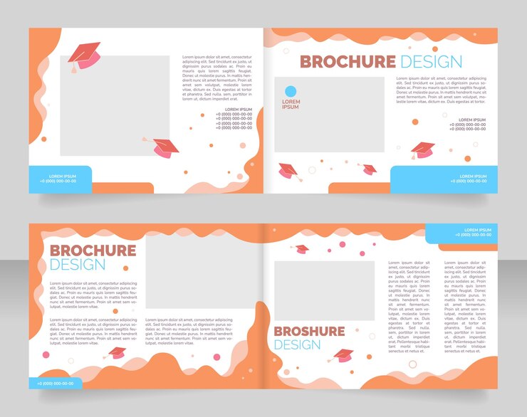 Vettore progettazione di modelli di brochure promozionali bifold per università e college
