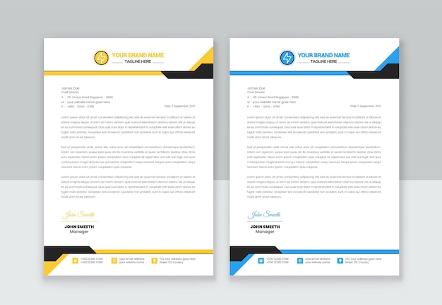 Progettazione di modelli di carta intestata creativa professionale per il tuo vettore premium aziendale Vettore Premium