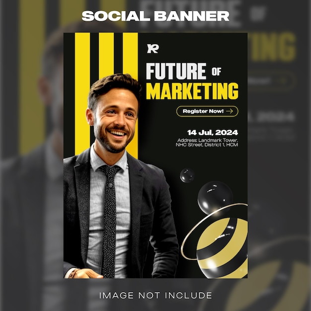Progettazione di modelli di promozione di banner di marketing sui social media