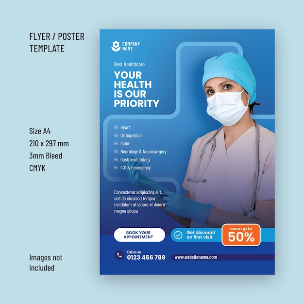 Progettazione di modelli di volantini o poster sanitari